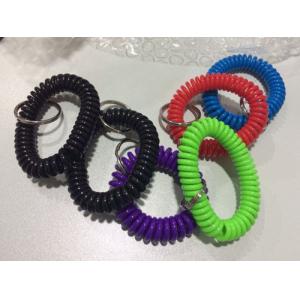 China Wholesales coil key ring stretchable spiral wrist coil key chains plastic spring hand ring supplier