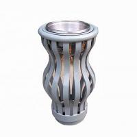 China Curved Shape Outdoor Ashtray Stand , Surface Mounted Metal Cigarette Bin on sale