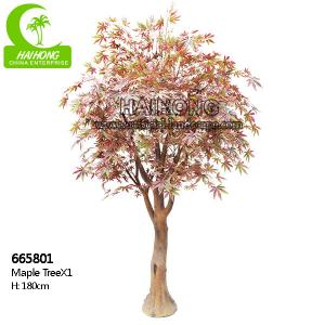 China High Simulation PE Leaf 180cm Artificial Maple Tree For Lobby supplier