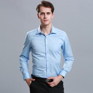 Spring Fashion Custom Business Shirts / Men Casual Work Long Sleeve Shirts 60% Cotton