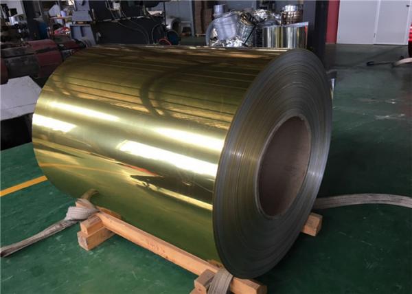 Alloy 1050 Gold Color PE Coating Polished Aluminum Coil For ACP Products