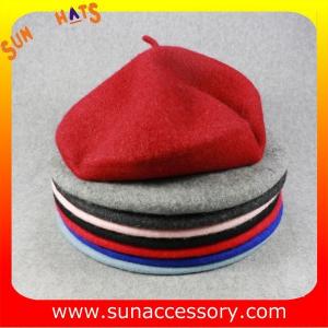 China AK17043 Sun Accessory advertising  winter knitted beanie beret hats for girls supplier