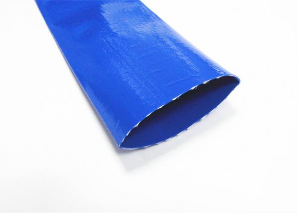 Blue Pvc Layflat Hose Aging Resistance For Water / Light Chemical Discharge