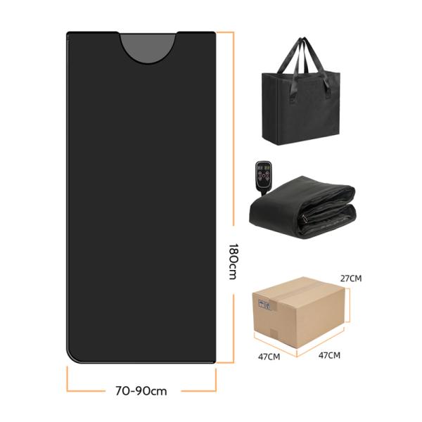Portable Far Infrared Sauna Blanket with 1 Year Warranty 180x180cm Size and 110-240V Voltage for Home Use