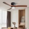 China wholedale   LED Ceiling Fan Lights factory - HFBH Model 657 Modern Design 3 Solid Wood Blades 42 52 Inches Ceiling Fan with Light wholesale