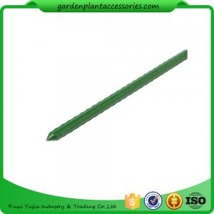 China Green Steel Garden Stakes PE Plastic Coated 8mm Diameter , 60cm Length  Plant support Steel with plastic coated supplier