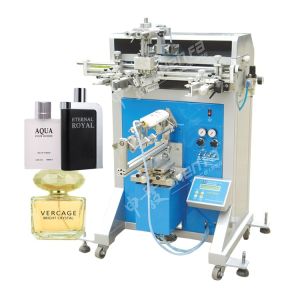 China SF-400 Model Screen Printing Machine for Perfume Bottles with 20pcs/min Print Speed and Max.Φ30*H400mm Print Size supplier