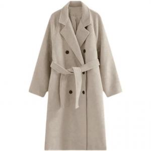                  Fall and Winter Woman&prime;s Coats Ladies Jackets Woolen Solid Turn Down Collar Long Coats for Woman             