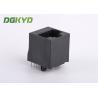 China PBT Black 180 Degree RJ45 Single Port , CAT6 10 Pins 10 Contacts RJ45 Keystone Jack RJ45 With Transformer wholesale