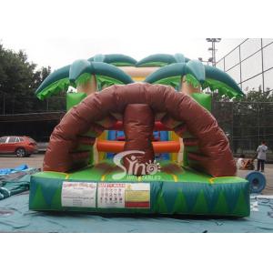 China 12m Long Outdoor Kids Jungle Inflatable Obstacle Course With Big Fun Slide supplier