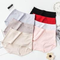 High Cut Women Cotton Panties Plain Dyed Multi Color Seamless