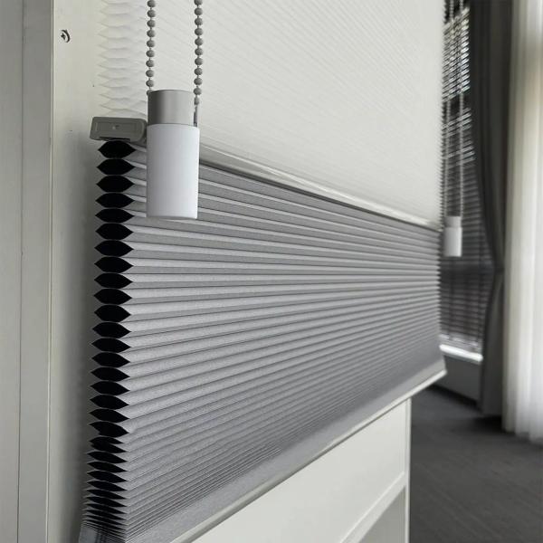 Protect Your Space with Grey Honeycomb Blinds Insect Resistant and UV-Blocking Fabric