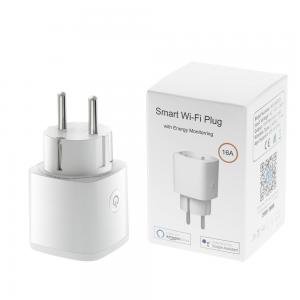 Alexa Enabled Tuya White Mini EU Smart Plug 16A Power Monitor For Smart Home