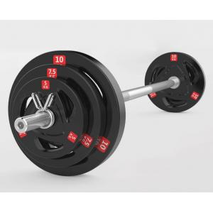 Barbell Weight Plates Rubber Coated Barbell Black Rubber Bumper Plates 3 Holes Grips Olympic Weight Plates