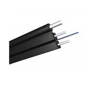 China Black LSZH Sheath 1 Core Indoor Digital Fibre Optic Cable With Steel Wire FRP Strengthen FTTH supplier