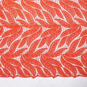 leaf design 51-52" embroidery polyester high quality african guipure lace fabric for dress