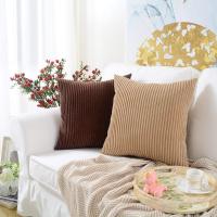 China Car Solid Pattern Corduroy Decorative Square Throw Pillow Cover Cushion Pillowcase on sale