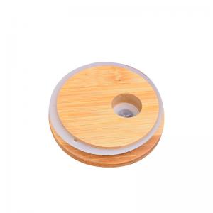 China Wooden Bamboo Reusable Canning Lids For Food Cereal Storage Tea Herbs Coffee supplier