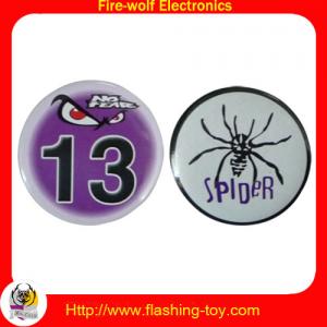 China Mini Customized tin / metal / plastic color led brand, logo Flashing Badges (ribbon) supplier