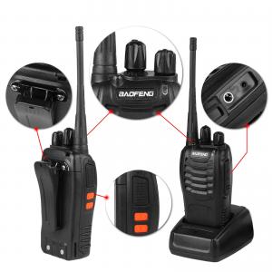 UHF Portable Radio Walkie Talkie 400-470 MHz FM Transceiver High Power Flashlight Walkie Talkie