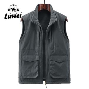 Wholesale Custom High Quality Casual Loose Utility Clothes Sleeveless Waterproof Warmer Winter Vest For Men