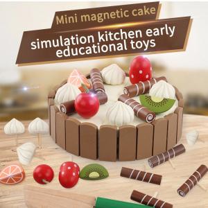 17PCS Simulation Wooden Mini Kitchen Set DIY Magnetic For Early Educational