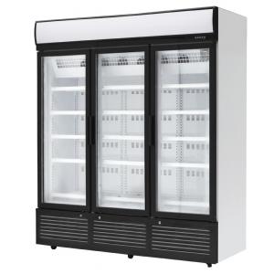 3 Doors Stainless Steel Glass Door Beverage Cooler Large Storage Facilities
