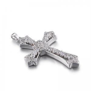 China Overlap III 925 Silver CZ Pendant 4.53g Sterling Silver Cubic Zirconia Cross Pendant supplier