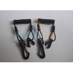 China Jet Ski Safety Hand Coiled  Tool Lanyard 3.0mm Line Diametre Solid Black Extendable Strap supplier