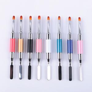 Acrylic Nail Art Brush Stainless Steel  Dual Ended Poly For UV Gel Extension