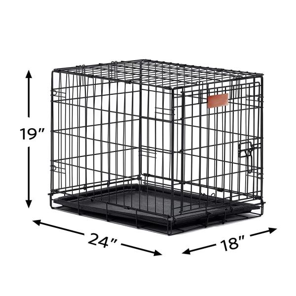 5.5kgs Two Doors 61cm Folding Metal Dog Crate For Training
