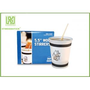 China Box Packing Custom Drink Stirrers Bar Tools , Short Thick Wooden Coffee Stir Sticks wholesale