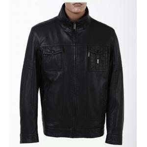 China OEM Black and Plus Size, Fashionable Fitted Mens Western Thick Leather Jacket supplier