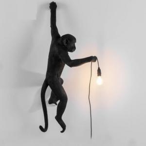 China Monkey Lamp Wall Resin Black White Gold Right Left Side Monkey Wall Light (WH-VR-10) supplier
