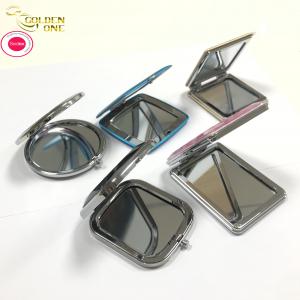 Hot Sale Portable Round Folded Compact Mirrors Rose Gold Silver Plated Pocket  Making Up Mirror for Gift