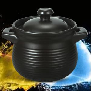 OEM Black Casserole Cooking Pot Ceramic Soup Pot With Lid