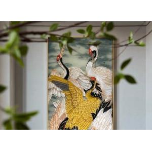 Decoration Ceramic Coated Glazed Enameled Glass Panel With Birds