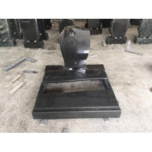 China Unique Upright Granite Headstones , European Style Black Headstones For Graves supplier
