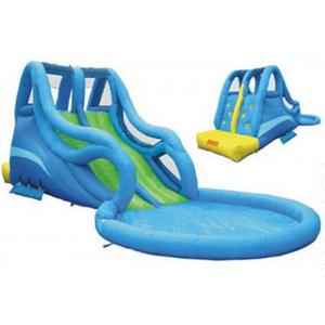 Blue Kidwise Inflatable Water Slide And Pool / Inflatable Outdoor Water Slide