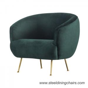 Living Room 810mm Velvet Single Seater Sofa Chair With Stainless Steel Leg