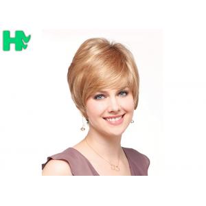 China Blonde Color Synthetic Hair Wigs , Professiona 8 Inch Straight Hair Wig supplier