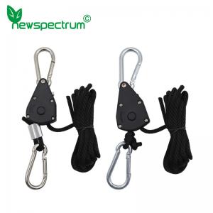 Black Adjustable Grow Light Metal Rope Ratchet Pulley For Greenhouse Indoor Plant