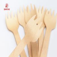 China No Toxins 160mm Wooden Disposable Forks For Party on sale