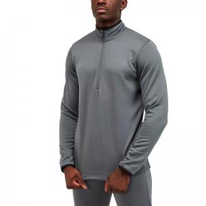 China Customize Logo Lightweight 100% Polyester Long Sleeve Half Zip Design T Shirts Men Sportswear supplier