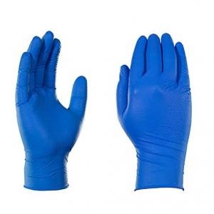 Blue Nitrile Diamond Pattern Safety Glove Industrial Grade