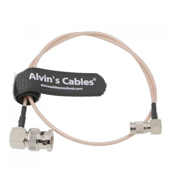 Alvin's Cables Blackmagic DIN 1.0/2.3 Mini BNC Right Angle to BNC Male 75ohm