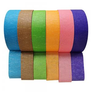 China Paper Colored Masking Tape / Colored Tape Hot Melt Adhesive No Residue Removed supplier