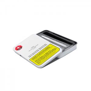 Portable Metal Case Custom Weed Pack Preroll Cigarette Slide Tin Box
