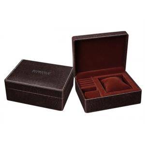 Brown Small Leather Small Jewelry Box , High End Style Rectangle Jewelry Gift Boxes
