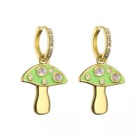 China Cute Enamel Gold Plated Drop Earring Mushroom Dangle Earrings on sale